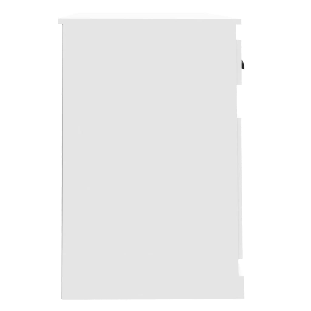 vidaXL rakstāmgalds ar atvilktnēm, 115x50x75 cm, balts
