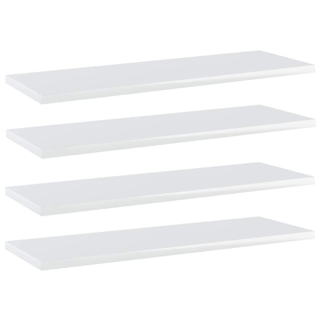 vidaXL plauktu dēļi, 4 gab., spīdīgi balti, 60x20x1,5cm, skaidu plātne