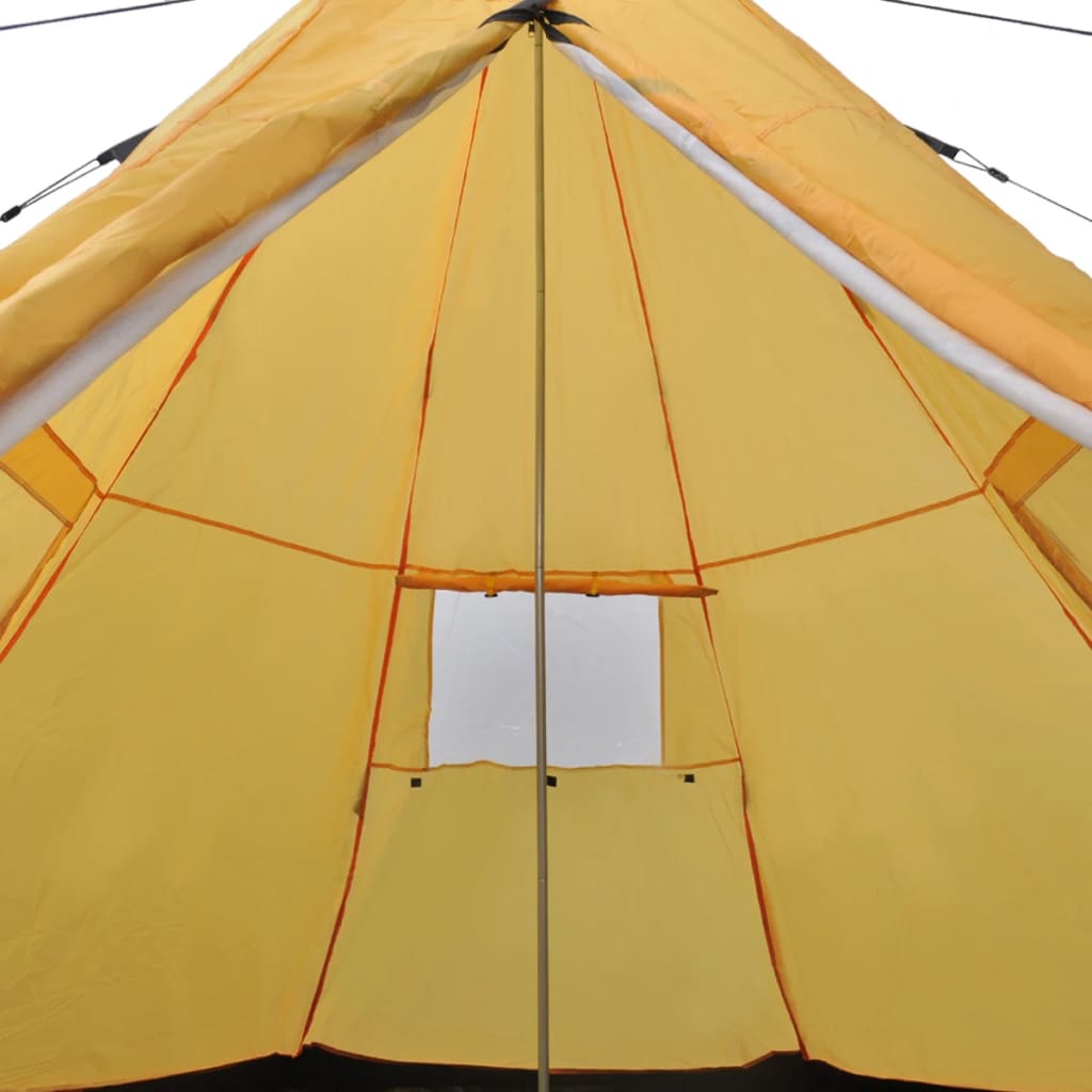 vidaXL telts 4 personām, dzeltenā krāsā
