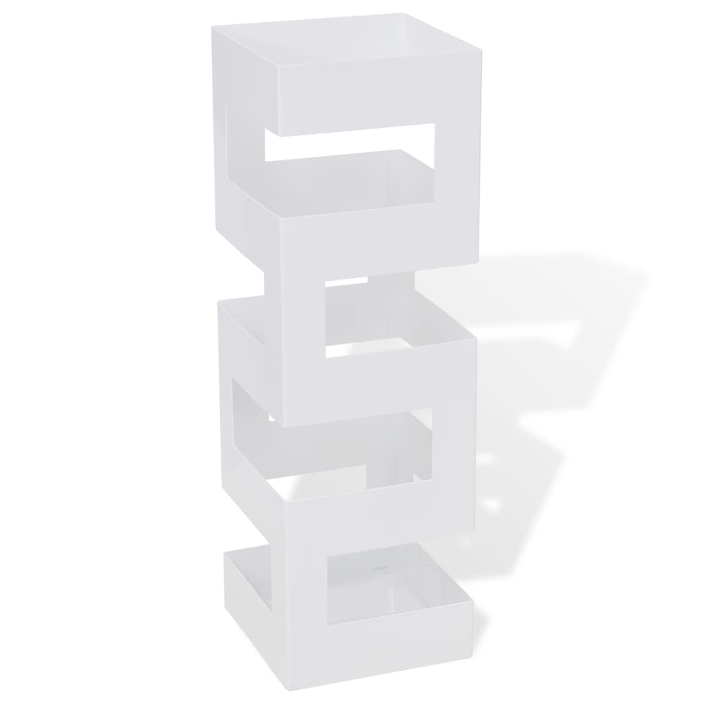 Lietussargu statīvs / turētājs, 48.5 cm, kvadrāta forma, balts