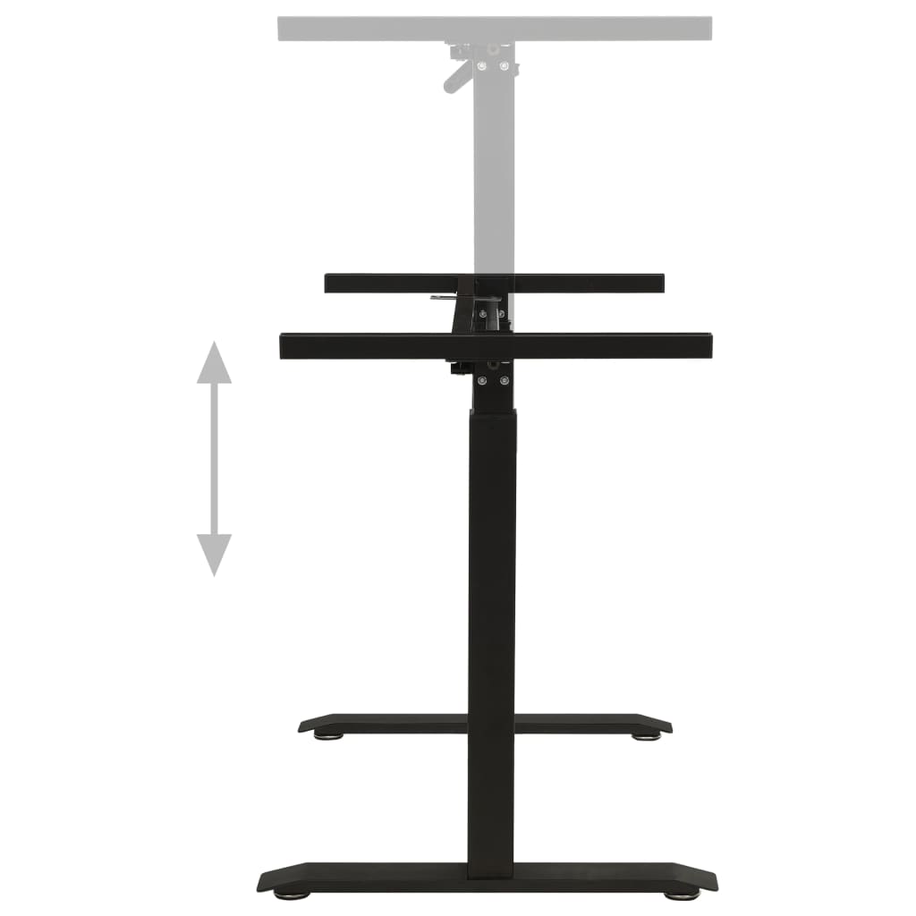 vidaXL galda rāmis, manuāli regulējams augstums, ar rokas kloķi, melns