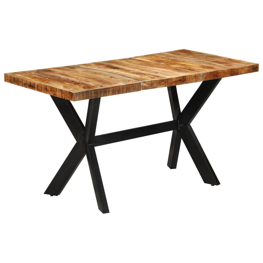 vidaXL virtuves galds, 140x70x75 cm, neapstrādāts mango masīvkoks