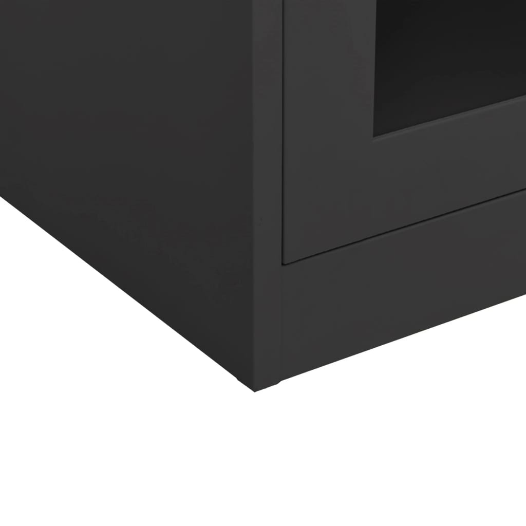 vidaXL biroja skapis ar puķu kasti, 90x40x128 cm, pelēks tērauds