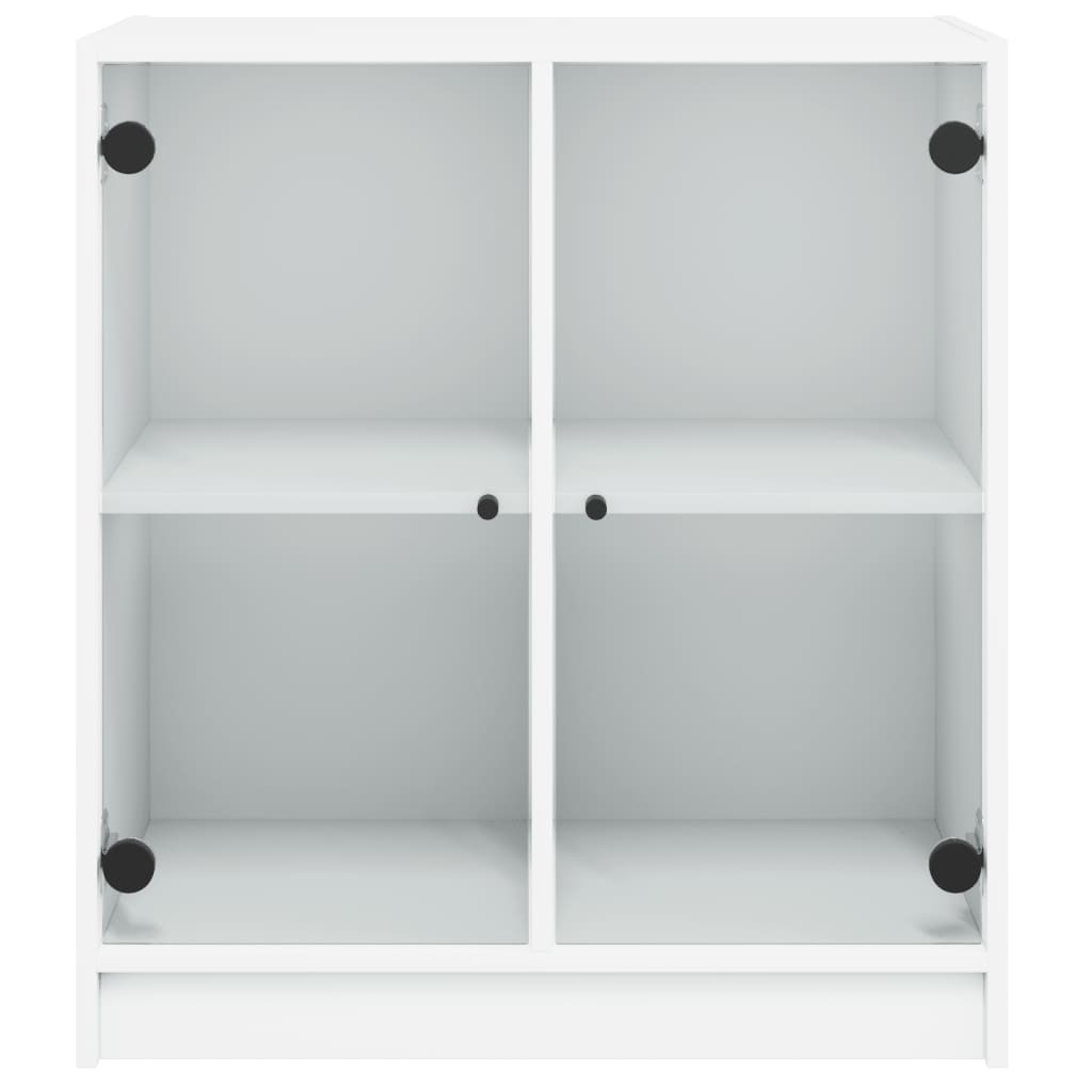vidaXL skapītis ar stikla durvīm, balts, 68x37x75,5 cm