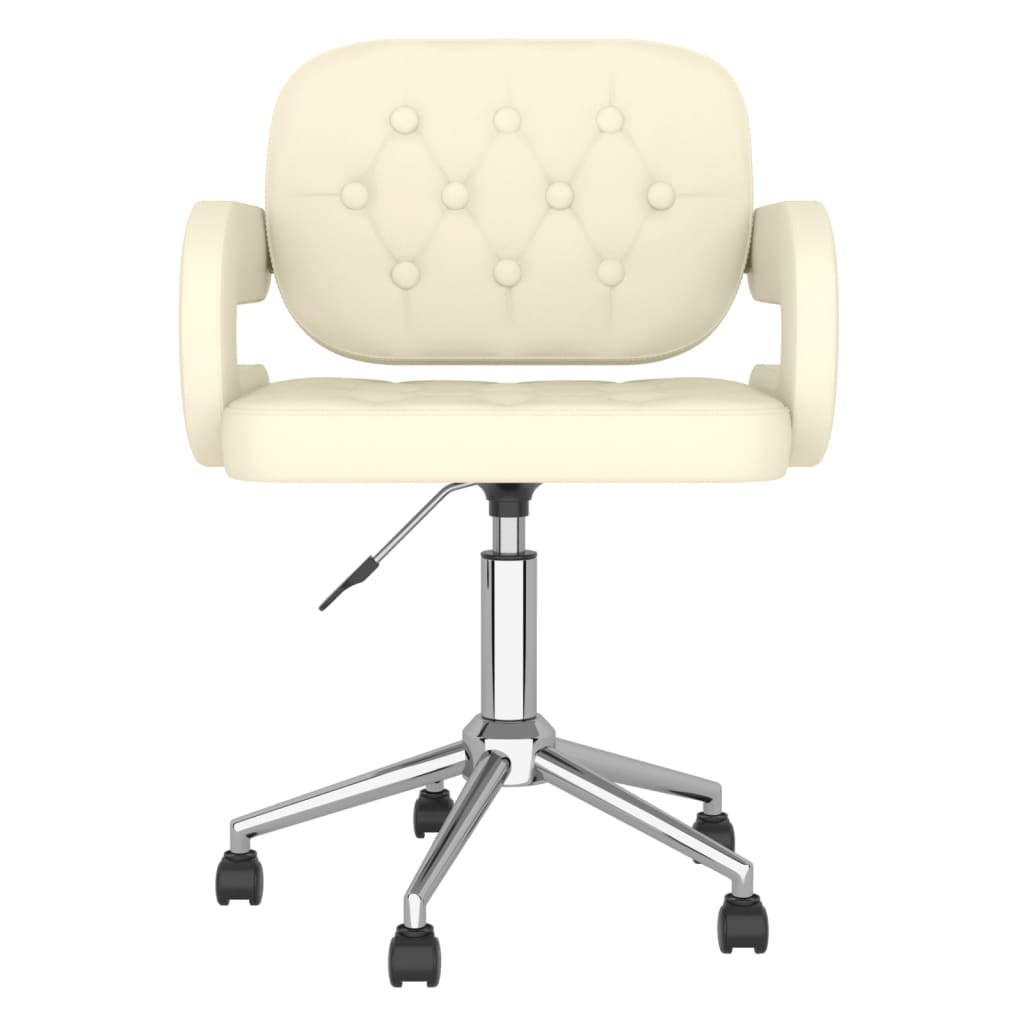 vidaXL grozāms virtuves krēsls, krēmkrāsas mākslīgā āda