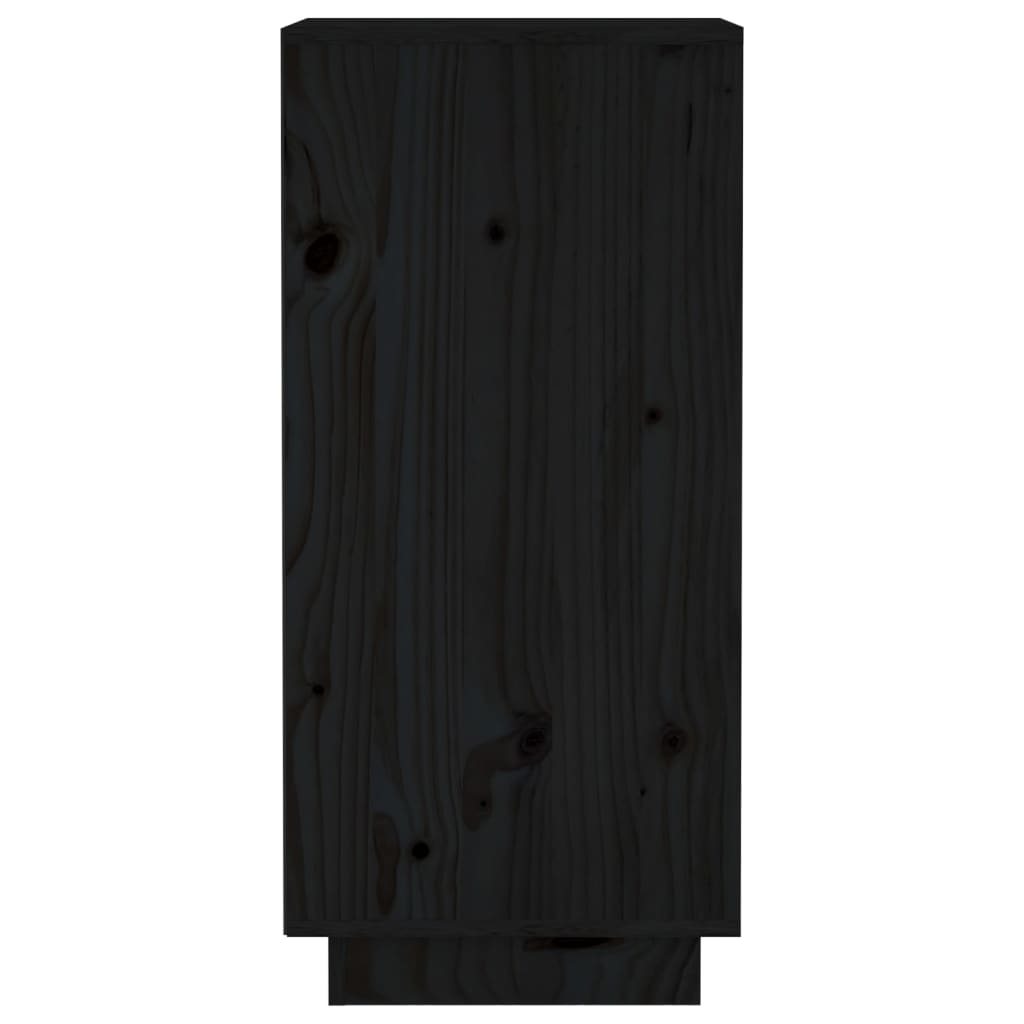 vidaXL kumode, melna, 31,5x34x75 cm, priedes masīvkoks