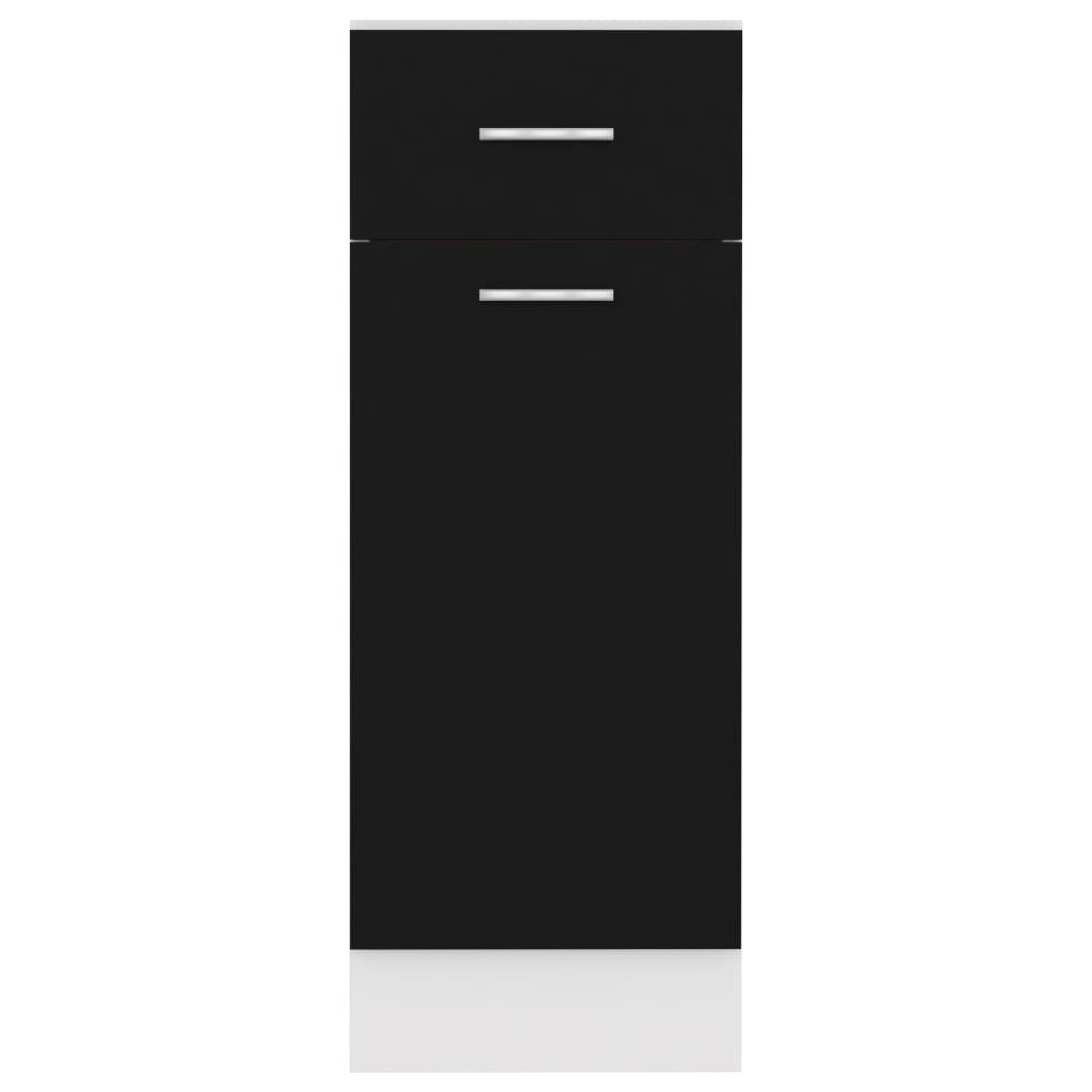 vidaXL apakšējais skapītis ar atvilktnēm, melns, 30x46x81,5 cm