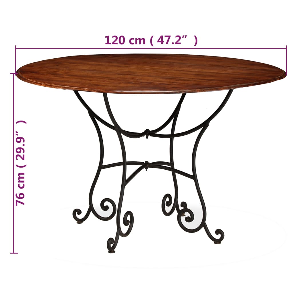 vidaXL virtuves galds un 4 krēsli, akācijas masīvkoks, rožkoka apdare