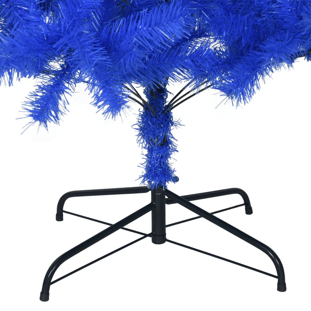 vidaXL mākslīgā Ziemassvētku egle ar statīvu, zila, 210 cm, PVC