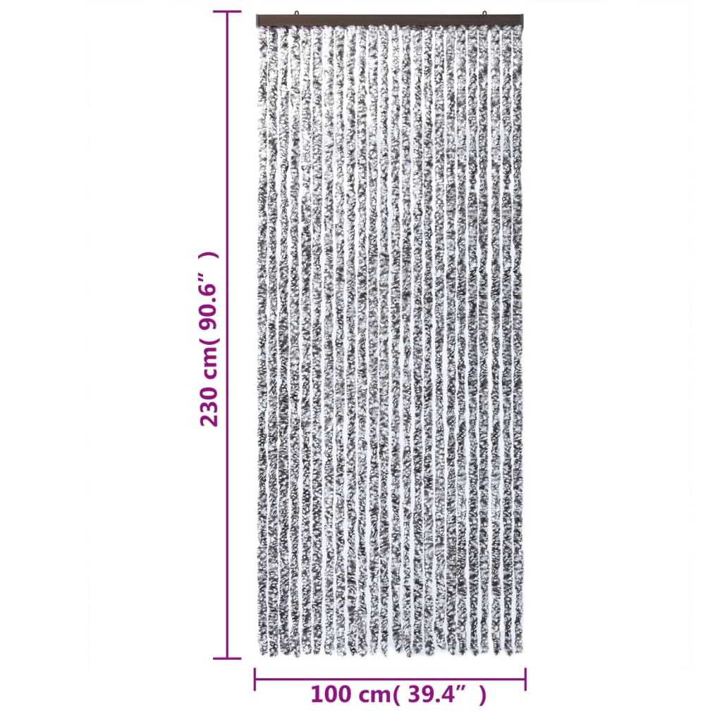 vidaXL kukaiņu aizkars, brūns un bēšs, 100x230 cm, šenils