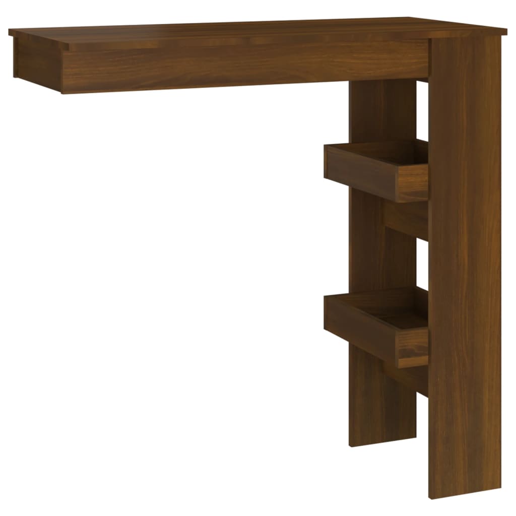 vidaXL sienas bāra galds, ozolkoka, 102x45x103,5 cm, inženierijas koks