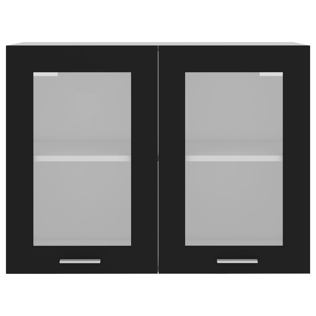 vidaXL piekarams skapītis, melns, 80x31x60 cm, stikls, skaidu plātne