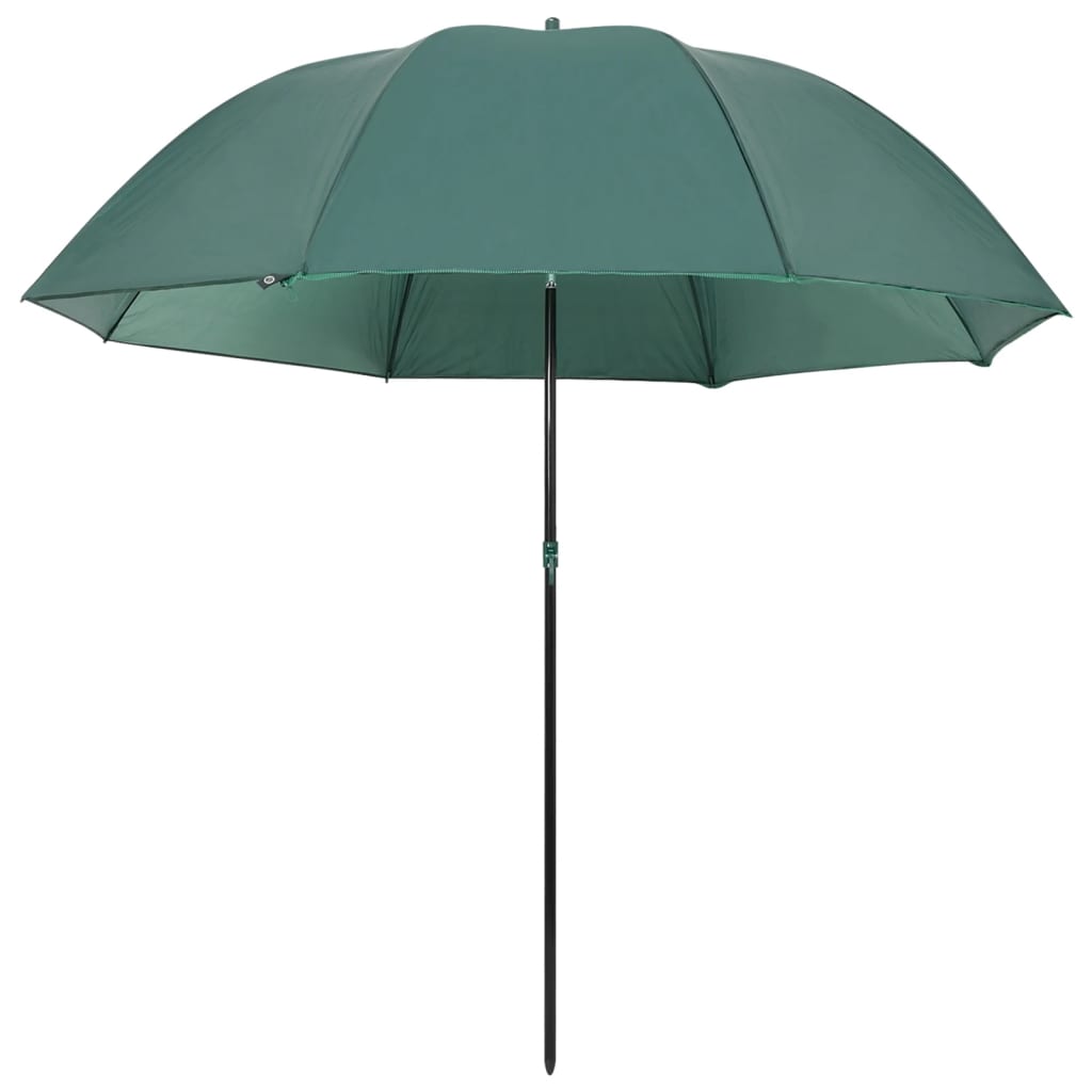 vidaXL zvejas lietussargs, 220x193 cm, zaļš