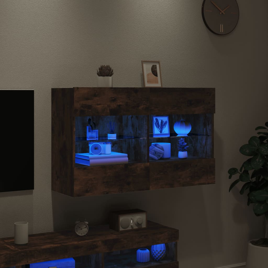 vidaXL TV plaukti ar LED lampiņām, 98,5x30x60,5 cm, ozolkoka krāsā