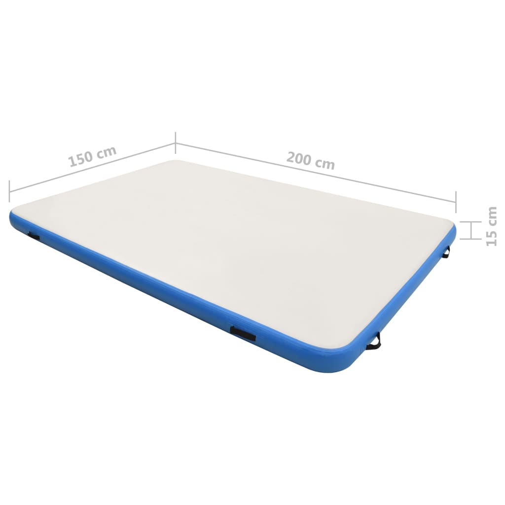 vidaXL piepūšama peldošā platforma, zila un balta, 200x150x15 cm