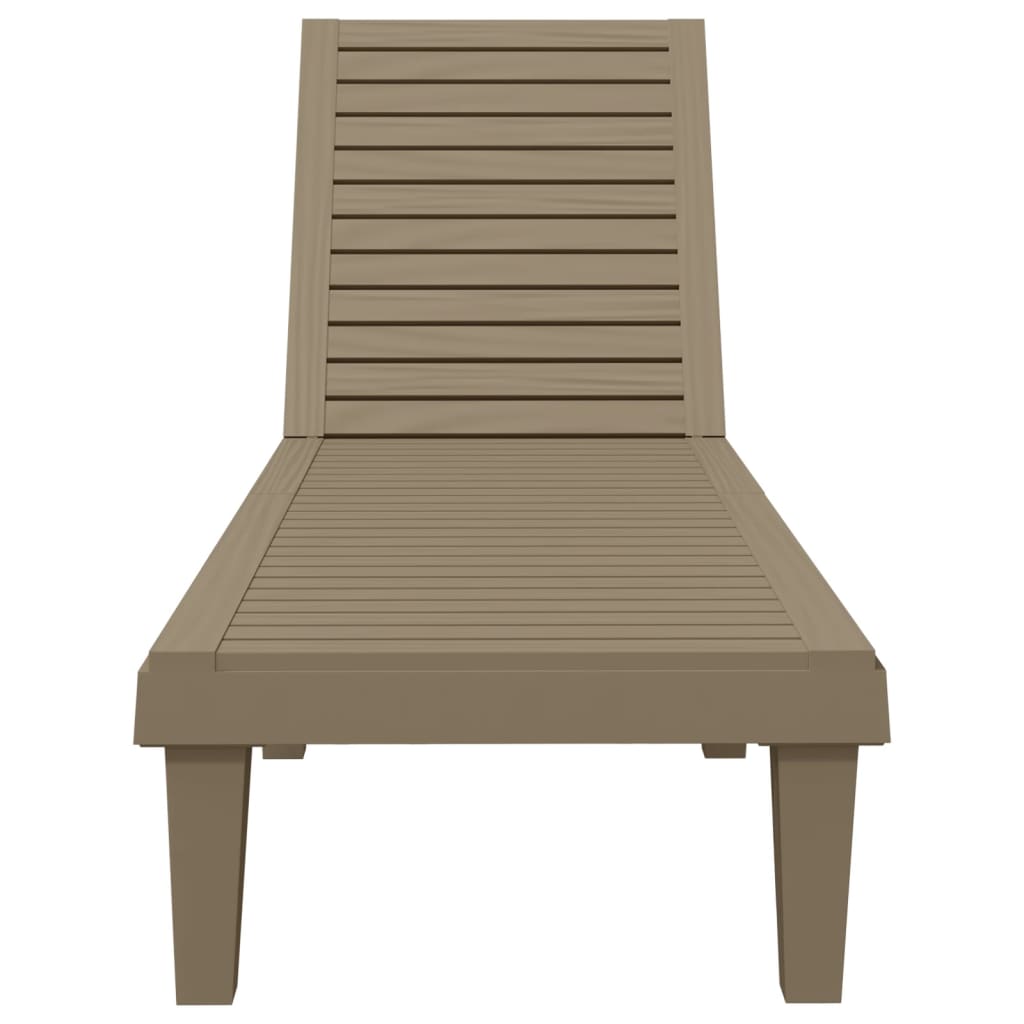 vidaXL sauļošanās krēsls, gaiši brūns, 155x58x83 cm, polipropilēns