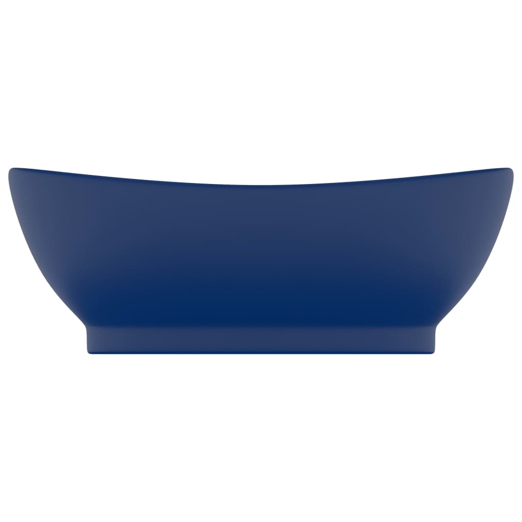 vidaXL izlietne, 58,5x39 cm, ovāla, matēta tumši zila keramika