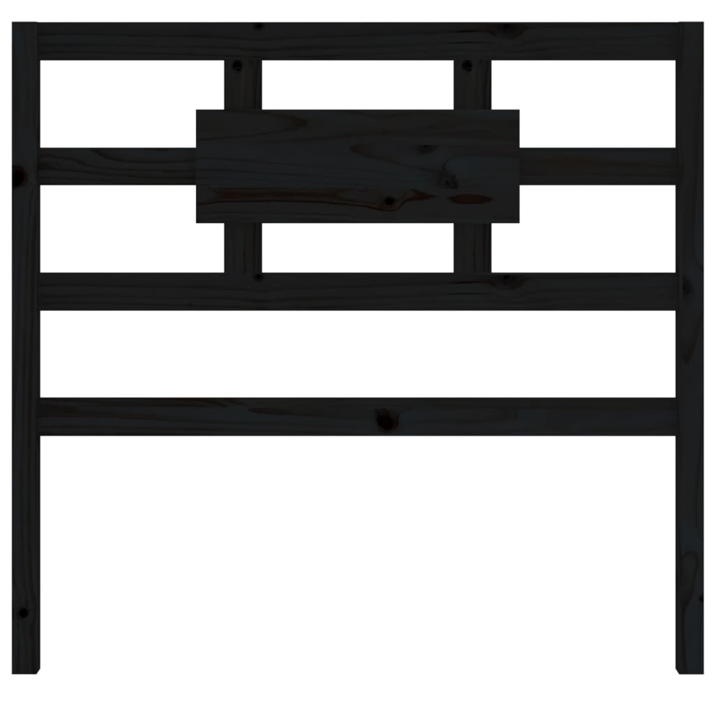 vidaXL gultas galvgalis, melns, 95,5x4x100 cm, priedes masīvkoks