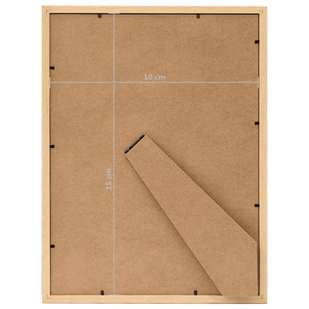vidaXL foto rāmji, 3 gab., galdam, gaiša ozolkoka, 10x15 cm