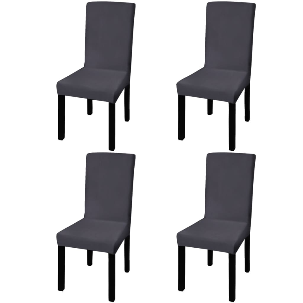 vidaXL krēslu pārvalki, 4 gab., gludi, elastīgi, antracīta krāsā