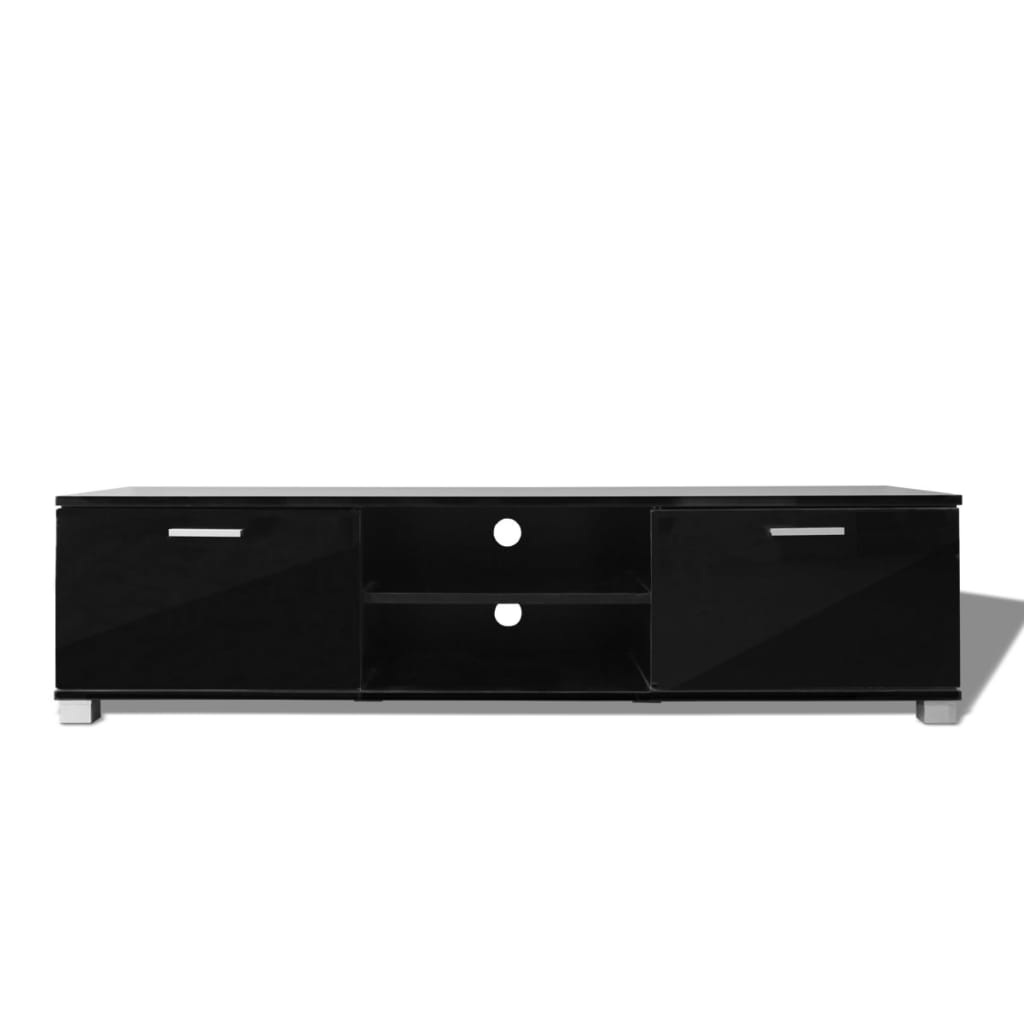vidaXL TV galdiņš, spīdīgi melns, 140x40,5x35 cm