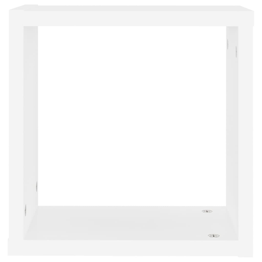 vidaXL kuba formas sienas plaukti, 6 gab., balti, 30x15x30 cm