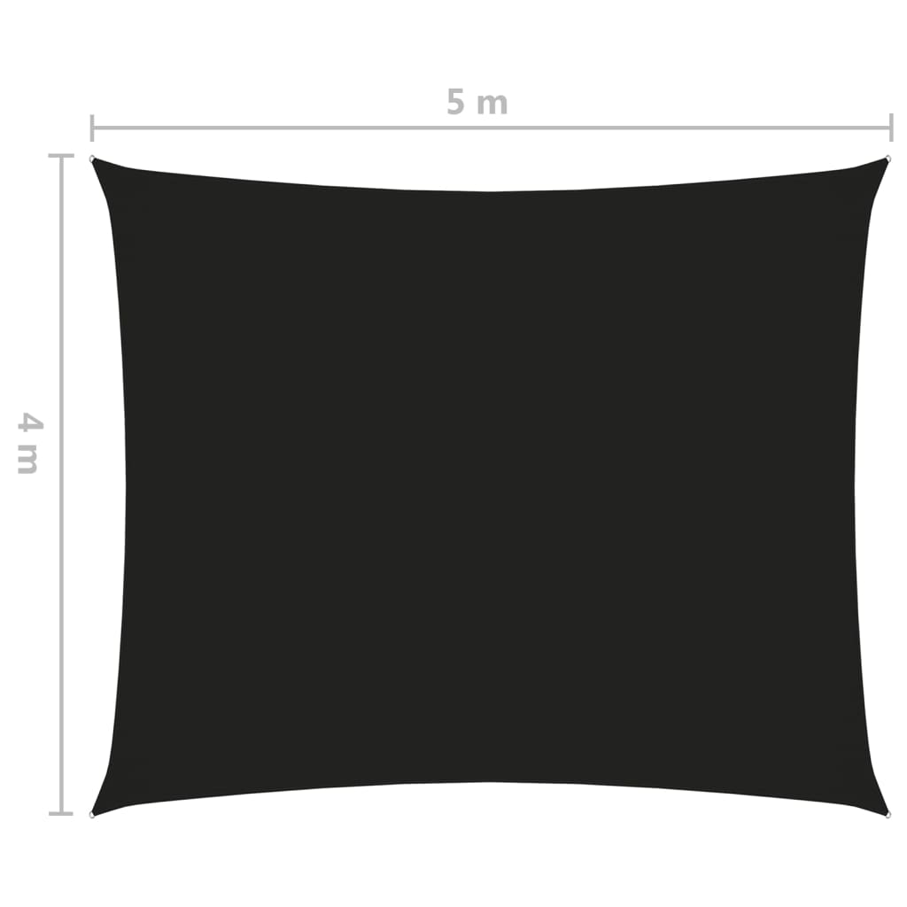 vidaXL saulessargs, taisnstūra, 4x5 m, melns oksforda audums