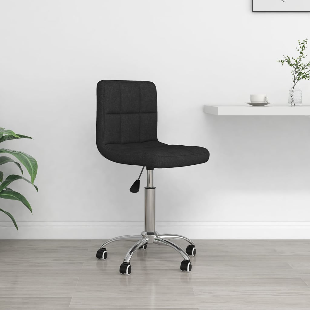 vidaXL biroja krēsls, melns audums