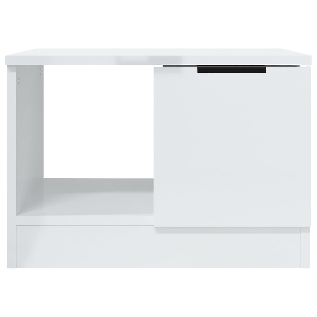 vidaXL kafijas galdiņš, spīdīgi balts, 50x50x36 cm, inženierijas koks