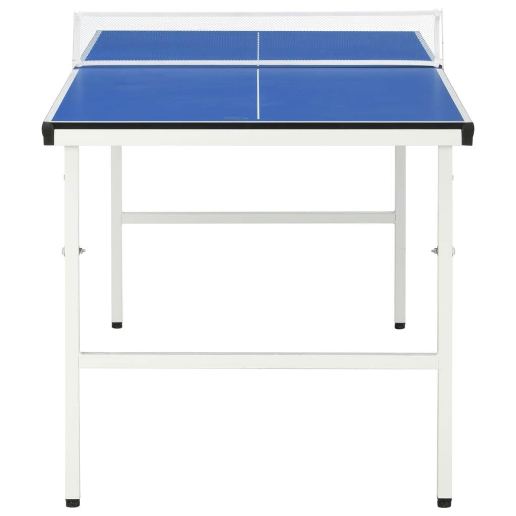 vidaXL 5 pēdu galda tenisa galds ar tīklu, 152x76x66 cm, zils