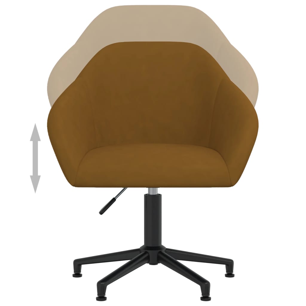 vidaXL biroja krēsls, brūns samts