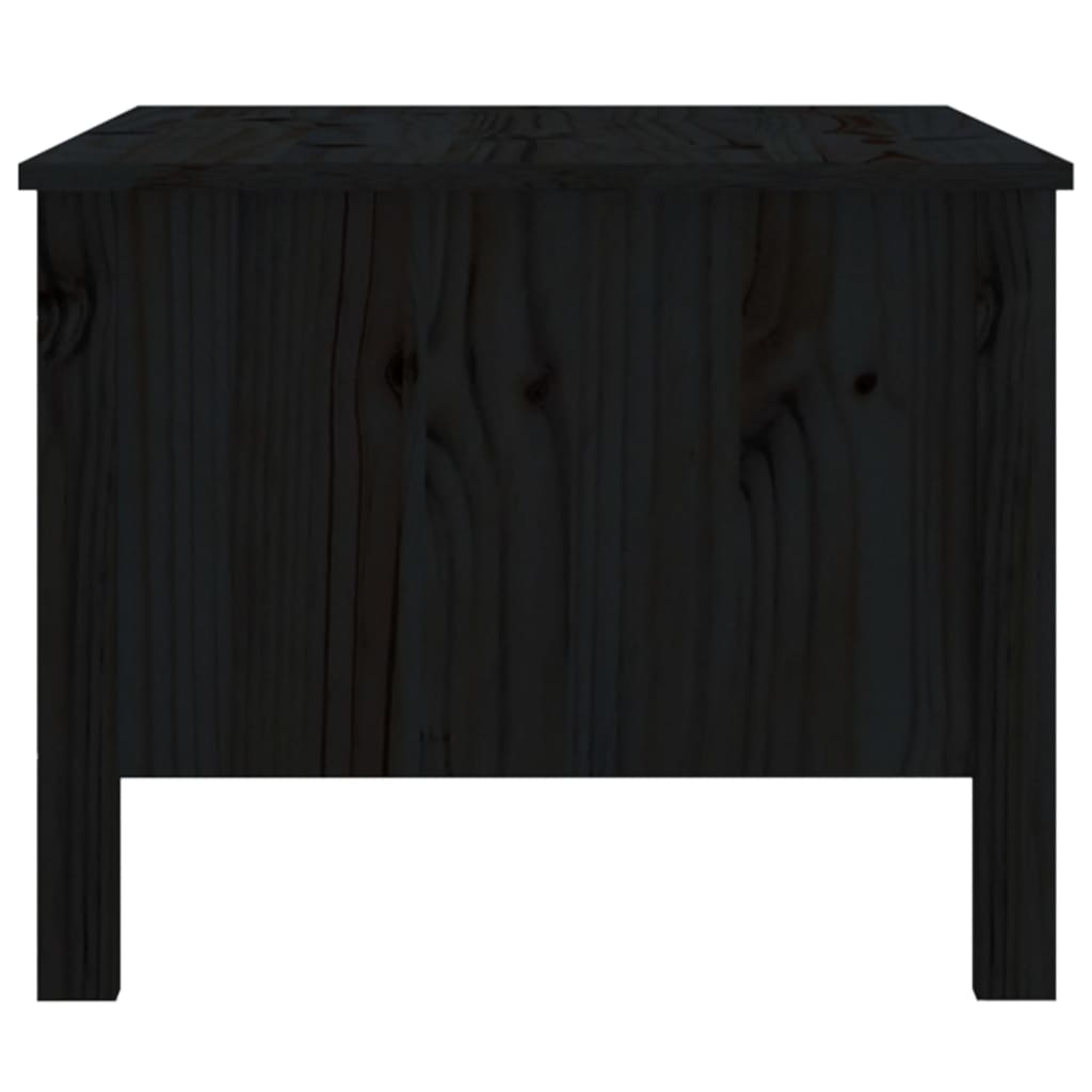 vidaXL kafijas galdiņš, melns, 100x50x40 cm, priedes masīvkoks