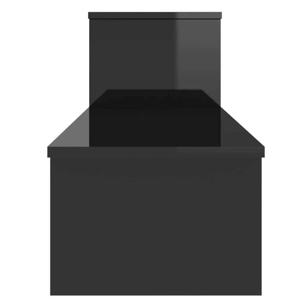 vidaXL TV skapītis, spīdīgi melns, 180x30x43 cm, skaidu plāksne