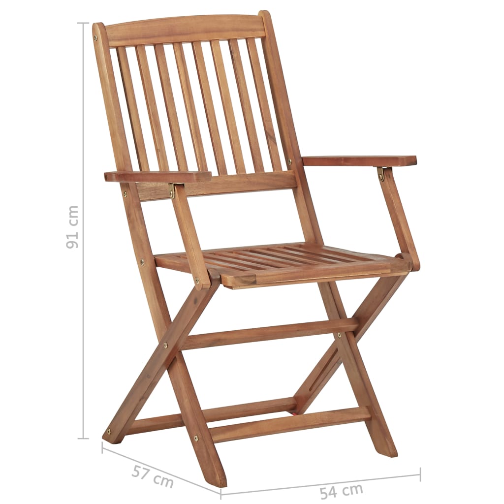 vidaXL saliekami dārza krēsli, 2 gab., akācijas masīvkoks