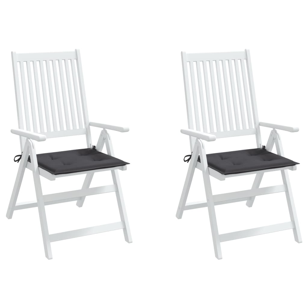 vidaXL dārza krēslu spilveni, 2 gab., pelēki, 40x40x3 cm, audums