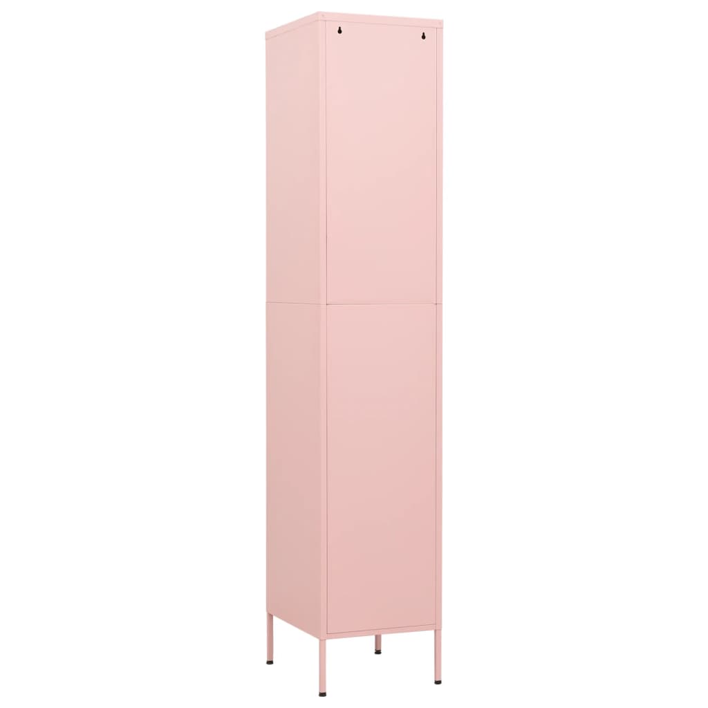 vidaXL ģērbtuves skapis, 35x46x180 cm, tērauds, rozā