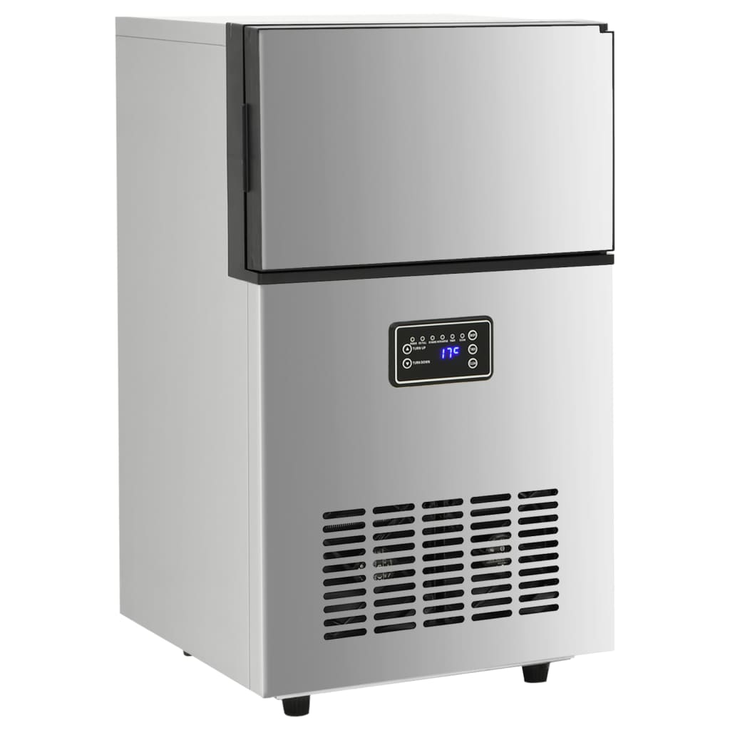 vidaXL ledus pagatavošanas ierīce, sudrabaina, 45 kg/24 h