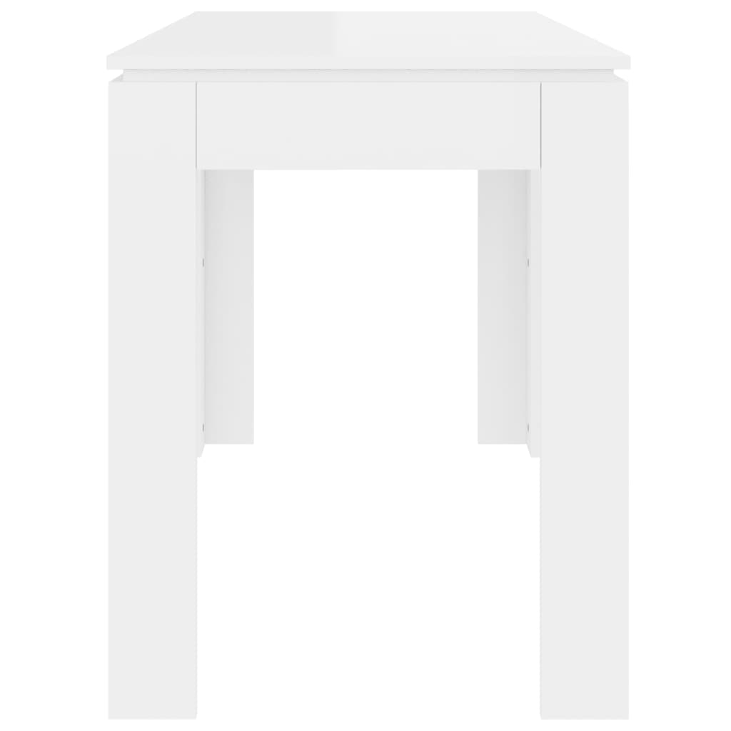 vidaXL virtuves galds, spīdīgi balts, 120x60x76 cm, skaidu plāksne