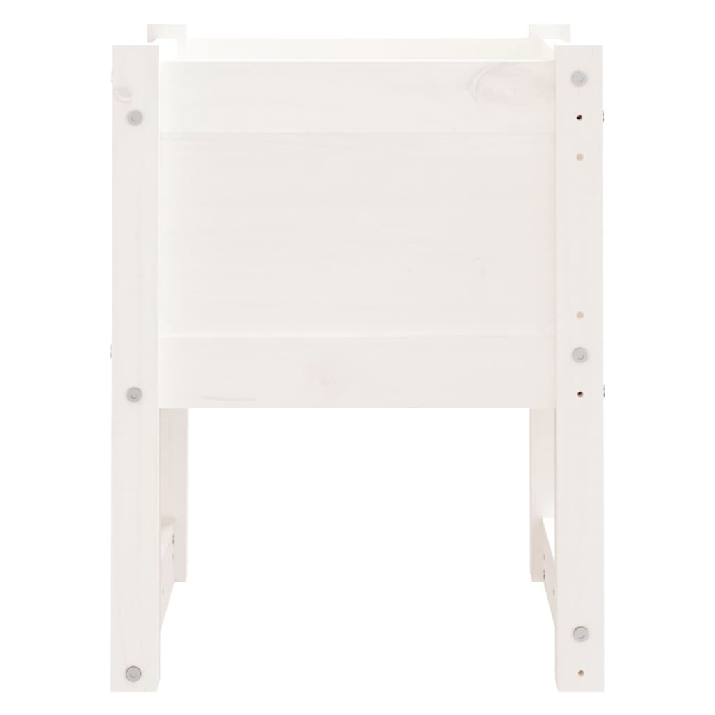 vidaXL puķu kaste, balta, 40x40x52,5 cm, priedes masīvkoks