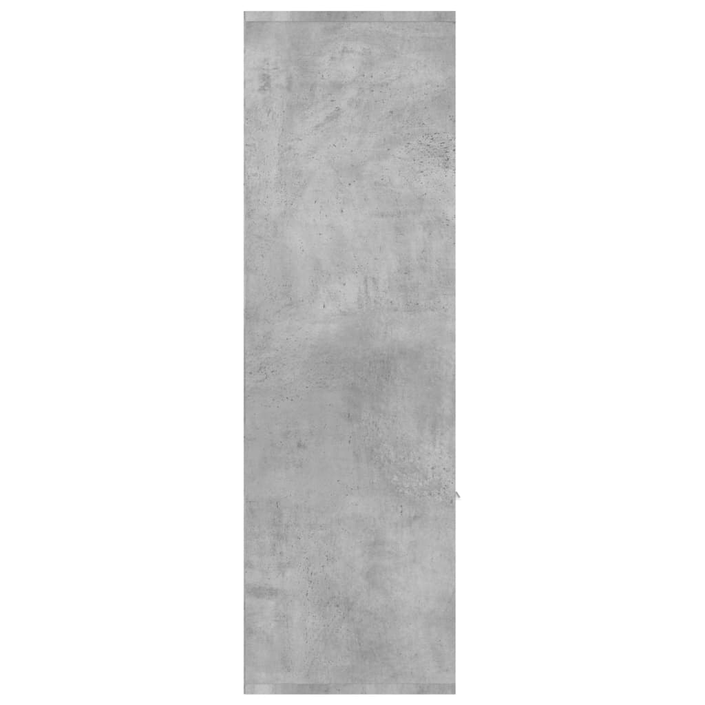 vidaXL grāmatu plaukts, betona pelēks, 98x30x98 cm, skaidu plāksne