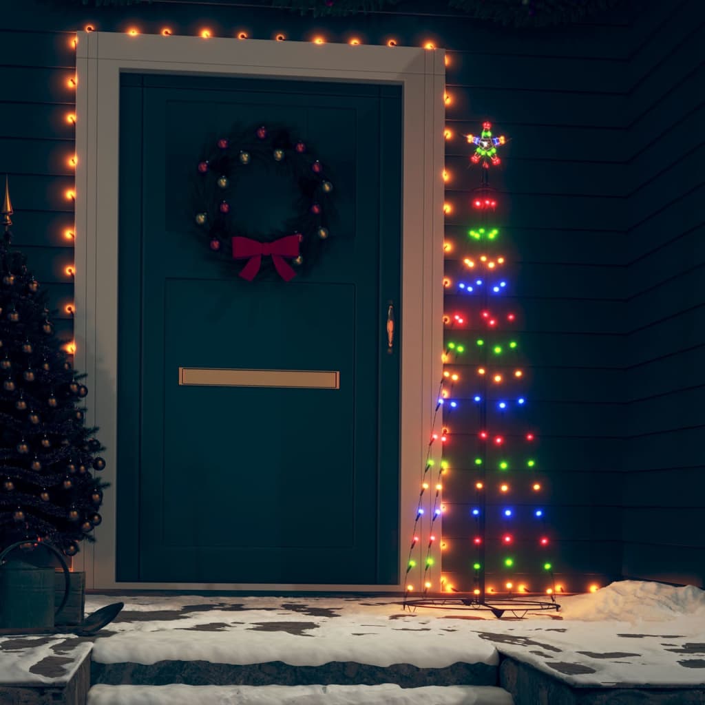 vidaXL Ziemassvētku koks, 84 krāsainas LED lampiņas, 50x150 cm