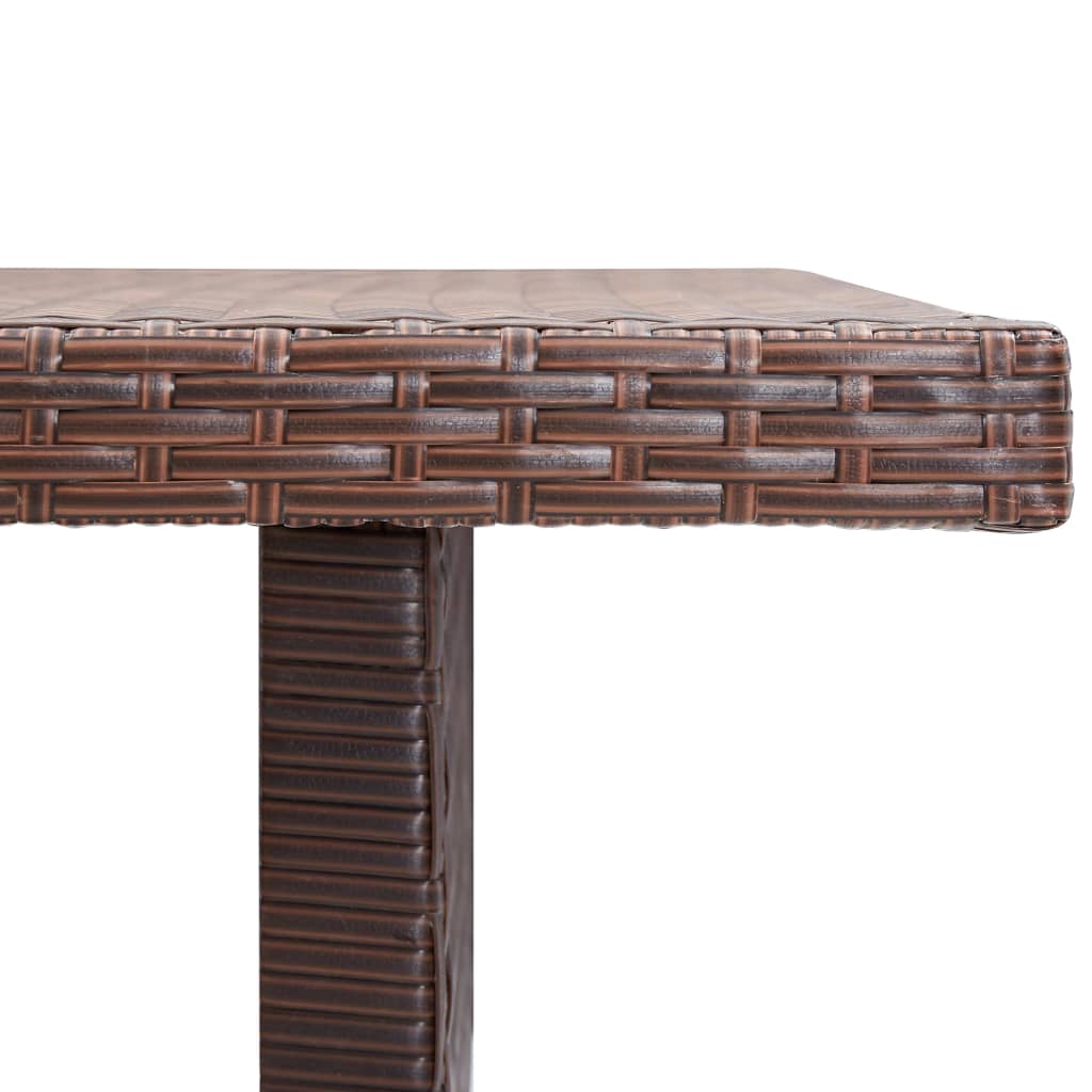 vidaXL dārza galds, brūns, 110x60x67 cm, PE rotangpalma