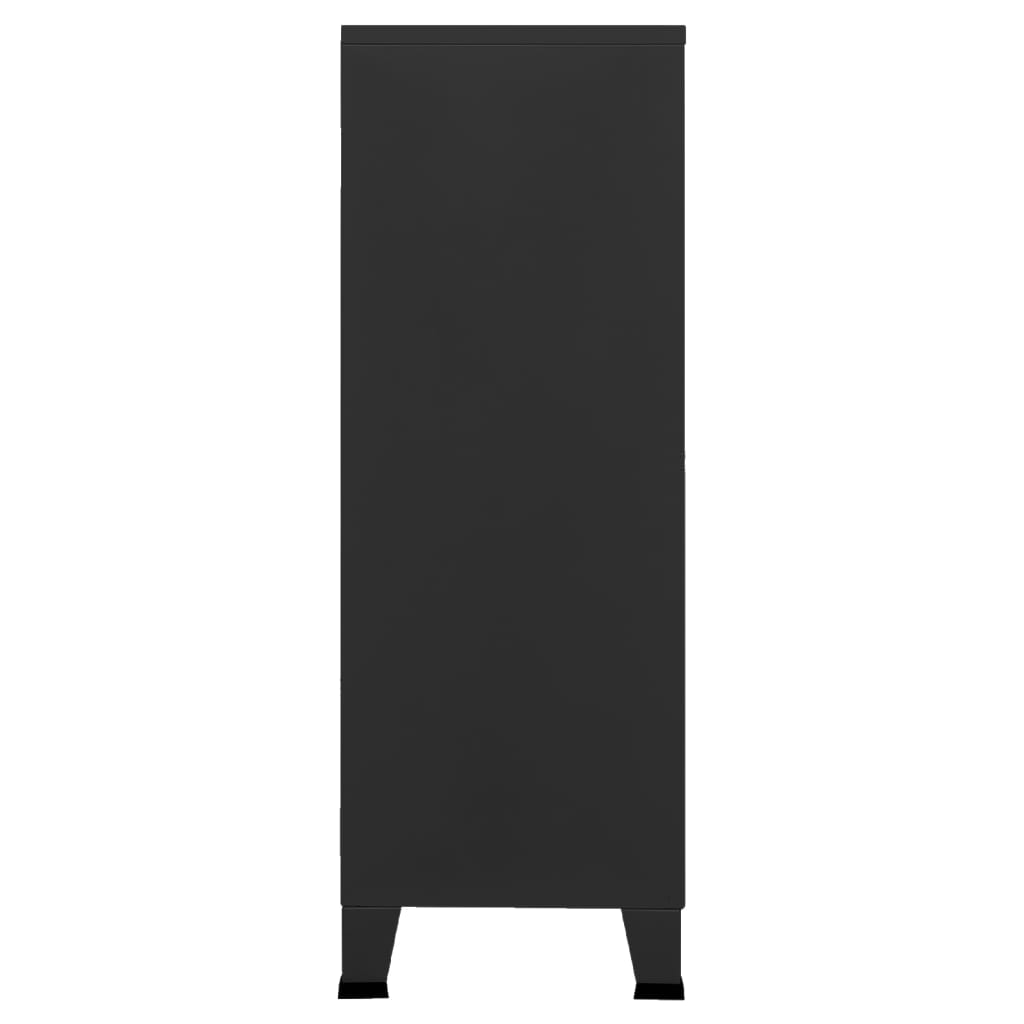vidaXL uzglabāšanas skapis, industriāls, melns, 75x40x115 cm, metāls