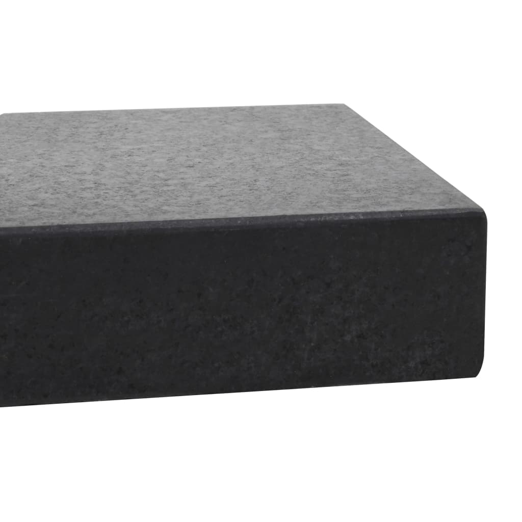 vidaXL saulessarga pamatne, melna, granīts, 25 kg, taisnstūra forma