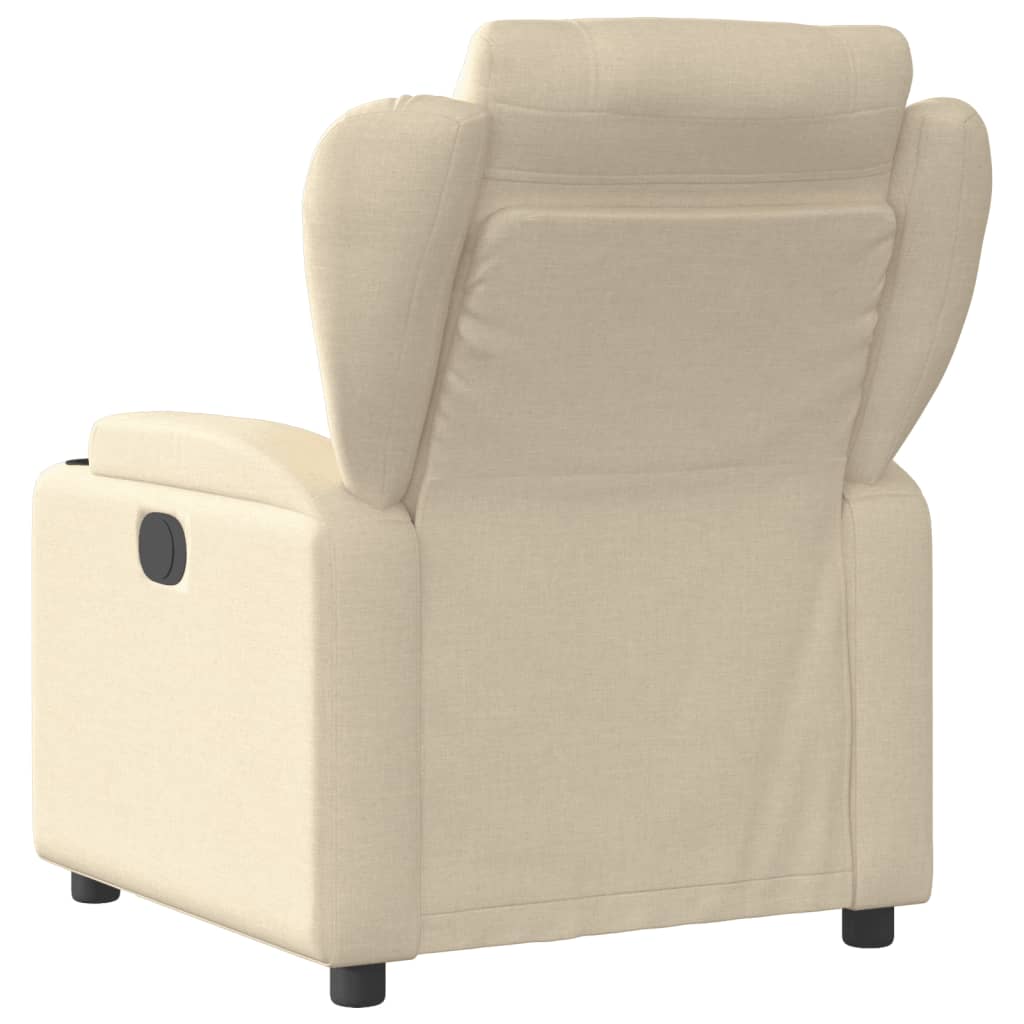 vidaXL atpūtas krēsls, atgāžams, krēmkrāsas audums