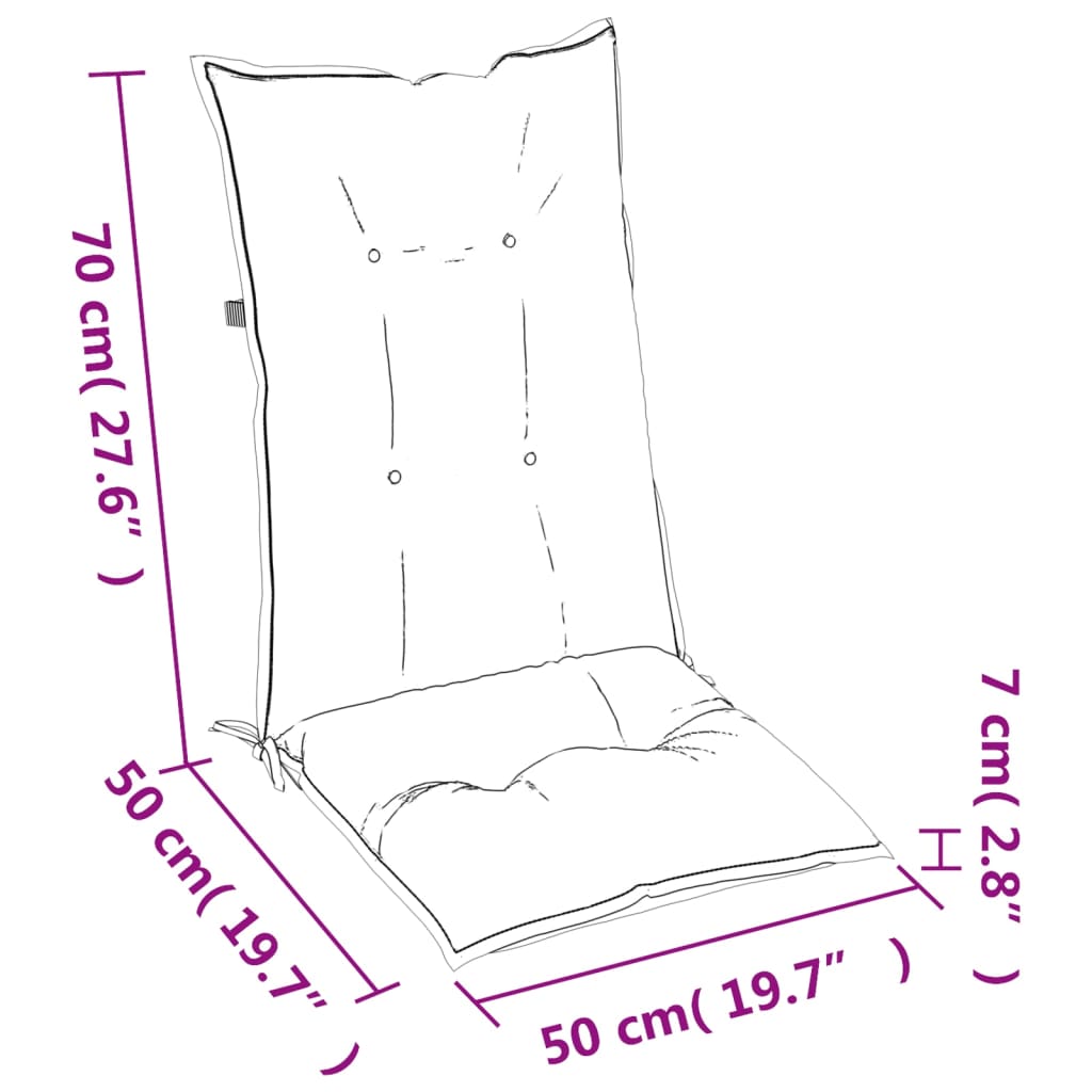 vidaXL dārza krēslu spilveni, 4 gab., zaļi, 120x50x7 cm, audums