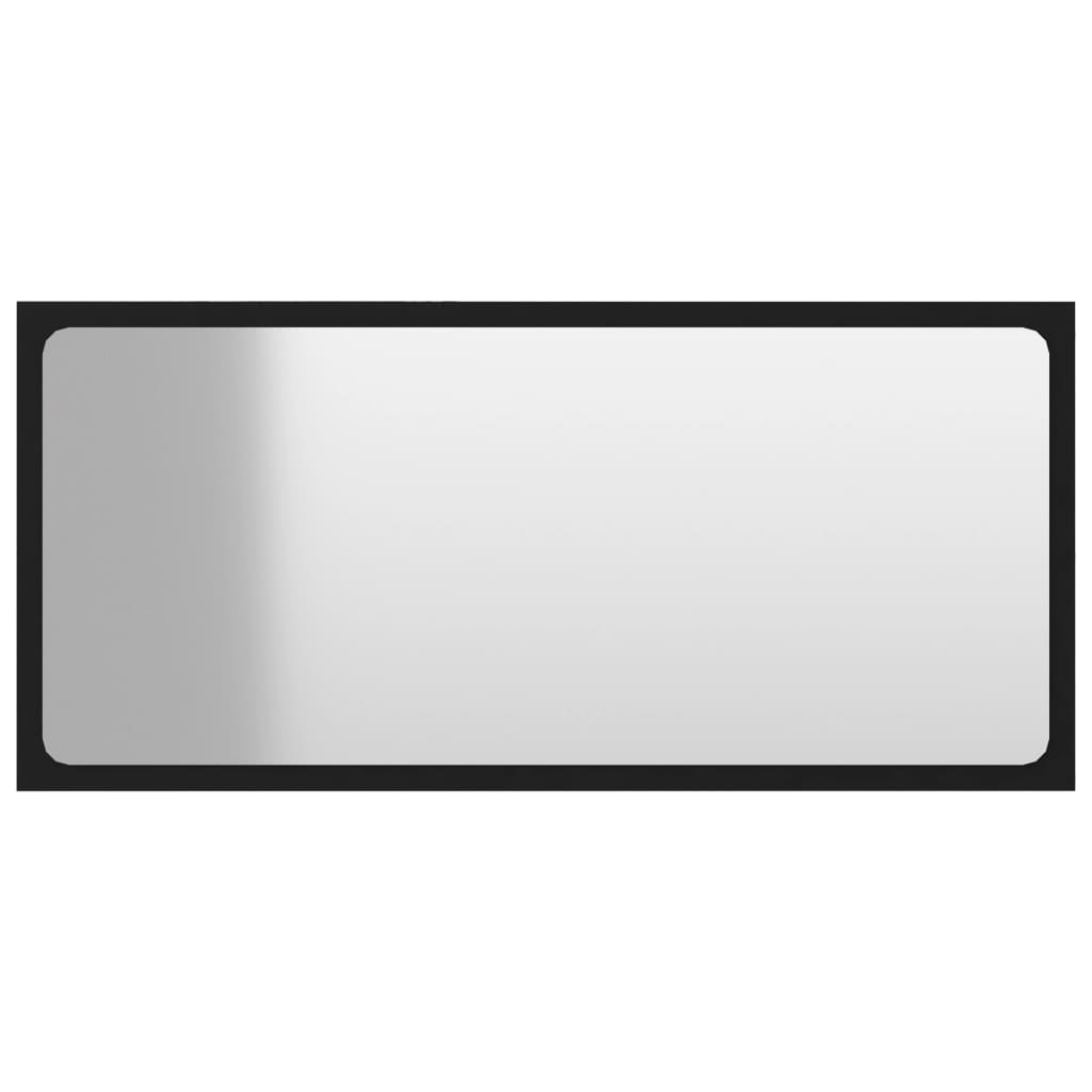 vidaXL vannasistabas spogulis, melns, 80x1,5x37 cm, skaidu plātne