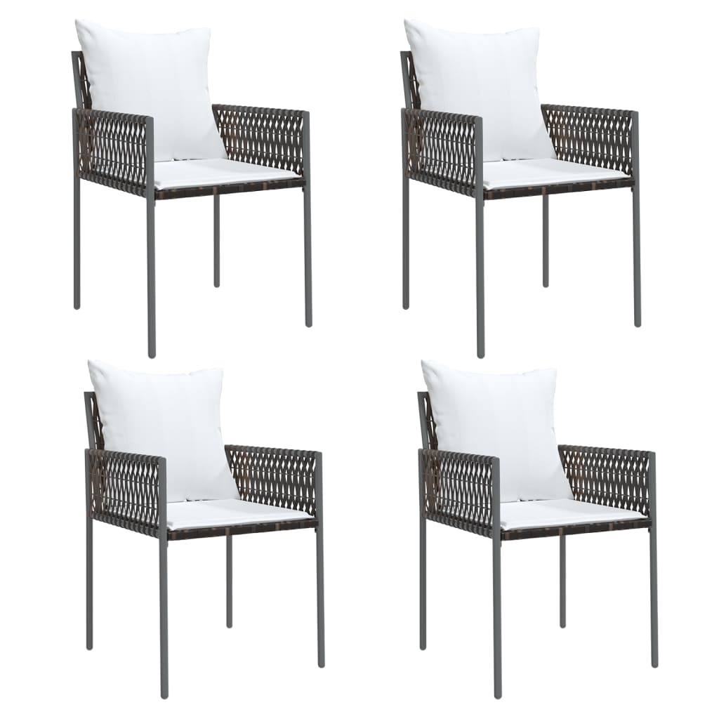 vidaXL dārza krēsli ar matračiem, 4 gab., 54x61x83 cm, PE rotangpalma