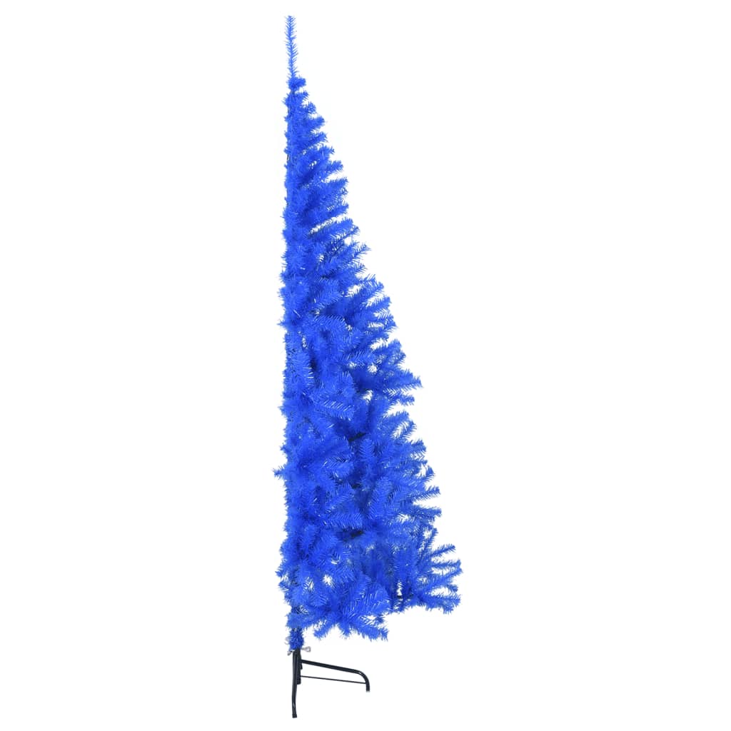 vidaXL mākslīgā Ziemassvētku egle ar statīvu, pusapaļa, 210 cm, zila