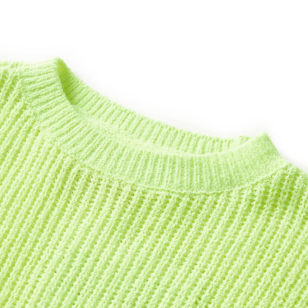 Bērnu džemperis, adīts, neona dzeltens, 92